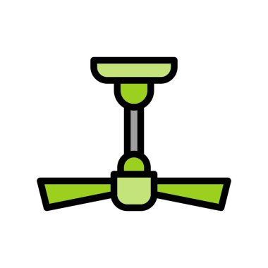 Tavan vantilatör çizimi, doldurulmuş dizayn simgesi düzenlenebilir ana hatları