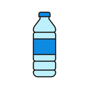 Plastik şişe vektör illüstrasyonu, doldurulmuş düzenlenebilir tasarım ana hatları simgesi