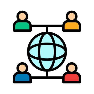 Düzenlenebilir felçli küresel dünya vektöründe tele-çalışma veya telekomünikasyon ile ilgili çalışmalar