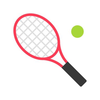 Tenis raket vektörü, Yaz Tatili ile ilgili düz biçim simgesi