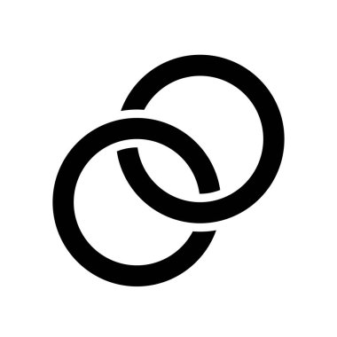 Halkalar vektör illüstrasyonu, izole edilmiş katı tasarım simgesi