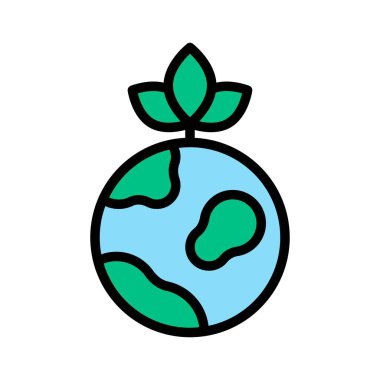 Dünya çapında sürdürülebilir veya geri dönüşümle ilgili yapraklar veya düzenlenebilir felçli küresel ısınma vektörü