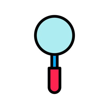 Büyütme cam vektörü, sosyal medya ile doldurulmuş biçim düzenlenebilir vuruş simgesi