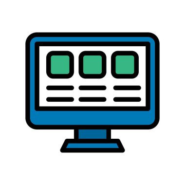 Teleiş ya da telekomünikasyon bağlantılı web sitesi ya da web sayfası düzenlenebilir felçli bilgisayar ekran vektöründe açılır