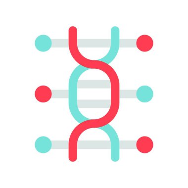 Düz dizaynda Corona virüsü ile ilgili genetik vektör,