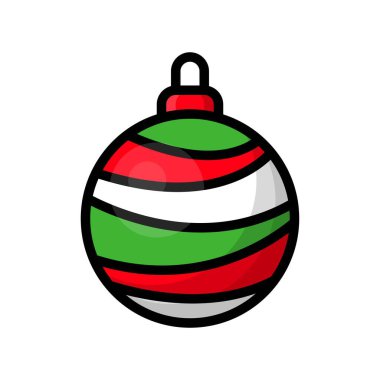 Renkli Noel balosu, beyaz arka planda izole