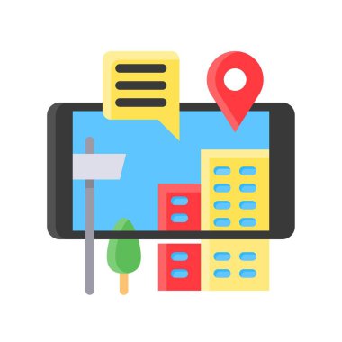 Sanalleştirme vektör illüstrasyonu, gelecekteki teknoloji düz tasarım simgesi