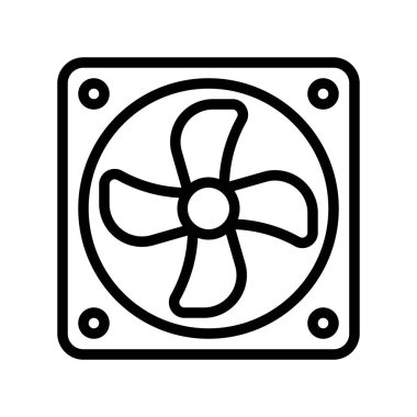 Egzoz fan vektör illüstrasyonu, izole çizgi tasarım simgesi