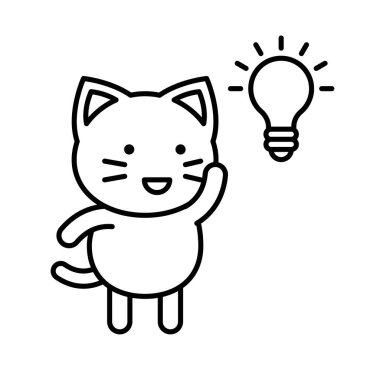 Şirin Kedi avatar vektör çizimi, satır biçimi düzenlenebilir vuruş
