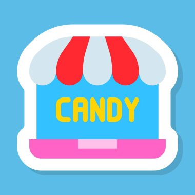 Çevrimiçi dükkan etiketi vektörü, izole edilmiş düz tasarım simgesi