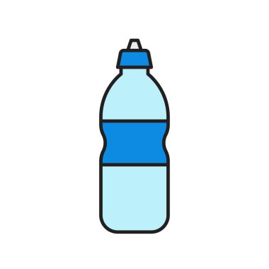 Plastik şişe vektör illüstrasyonu, doldurulmuş düzenlenebilir tasarım ana hatları simgesi