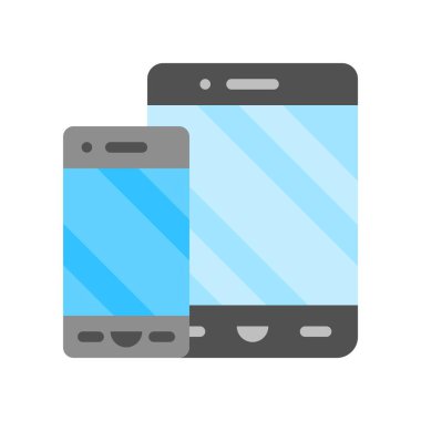 Tablet vektörlü akıllı telefon, Elektronik aygıt düz tasarım simgesi