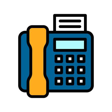 Düzenlenebilir felçli sayfa vektörü ile telekomünikasyon veya tele-iş bağlantılı faks veya telefon