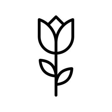 Çiçek vektör illüstrasyonu, izole çizgi tasarım simgesi