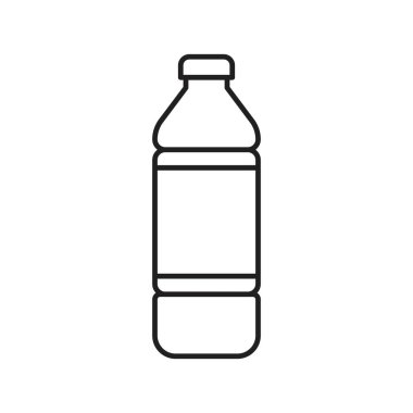 Plastik şişe vektör illüstrasyonu, çizgi tasarım simgesi
