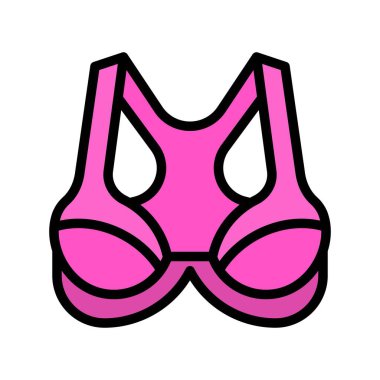 Sütyen veya sütyen vektör çizimi, doldurulmuş düzenlenebilir tasarım ana hatları simgesi