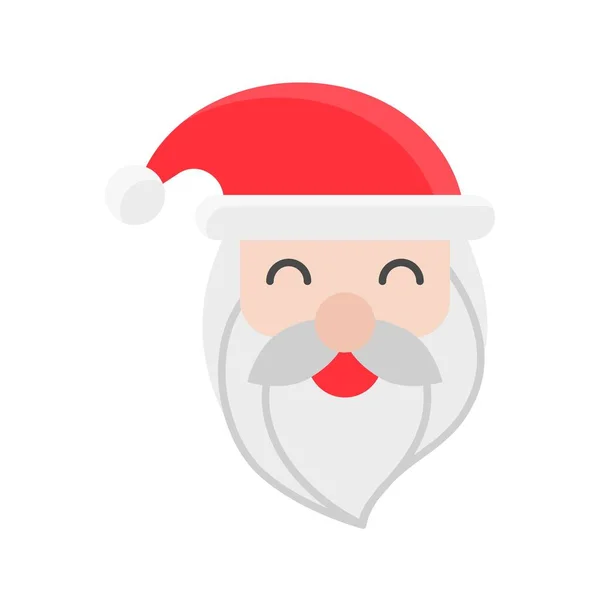 Santa Claus Face Vector Christmas Day Related Flat Icon — Stock Vector