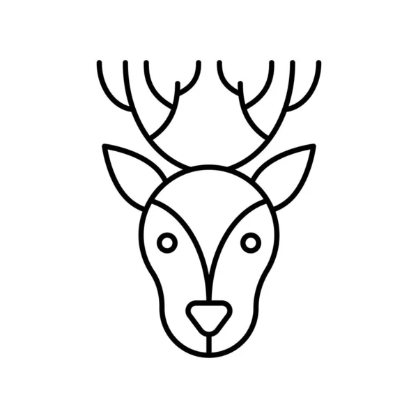 Reindeer Face Vector Christmas Day Related Line Icon — 스톡 벡터