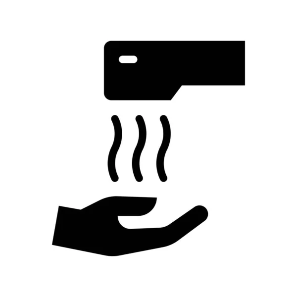 Мыть Руки Гигиены Связанные Подогревом Горячим Воздухом Сушилки Рук Вектором — стоковый вектор