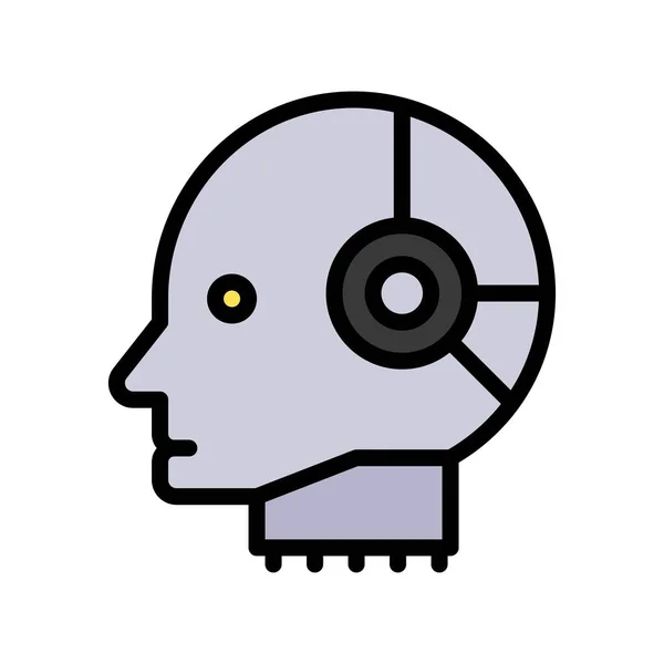 Robot Head Vector Artificial Related Filled Style Icon — Stock Vector