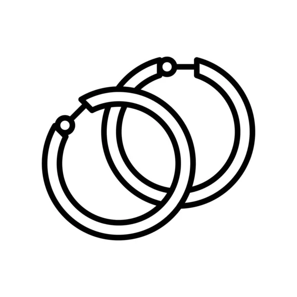 Earrings Vector Illustration Isolated Line Design Icon — 스톡 벡터