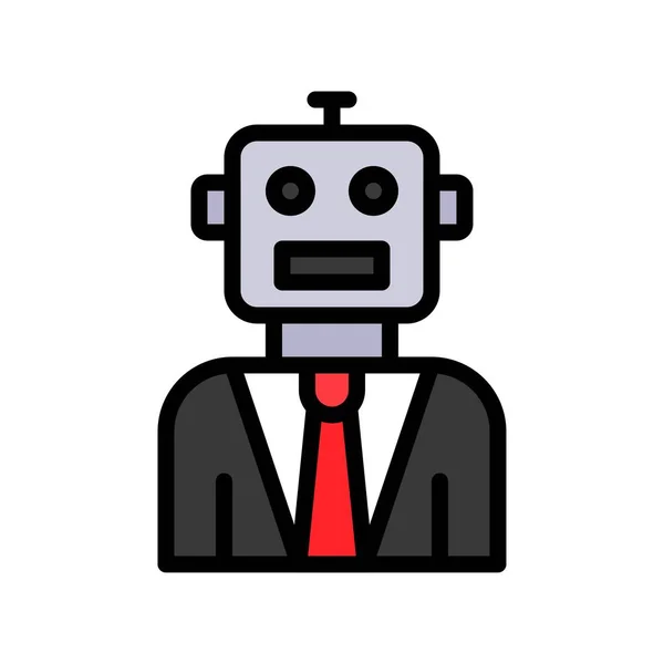 Vetor Robô Ícone Estilo Preenchido Relacionado Robótica — Vetor de Stock