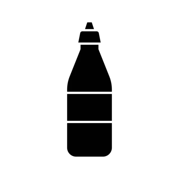 Illustrazione Vettoriale Bottiglia Plastica Icona Design Solido — Vettoriale Stock