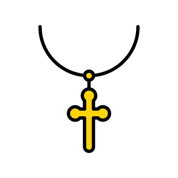 Necklace Vector Icon Filled Design Editable Outline — 스톡 벡터