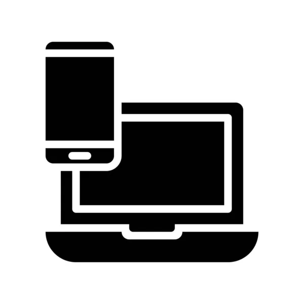 Celular Com Vetor Laptop Ícone Design Sólido Dispositivo Eletrônico — Vetor de Stock