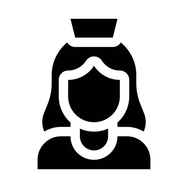 Nurse Black White Simple Icon Vector Illustration — Stock Vector