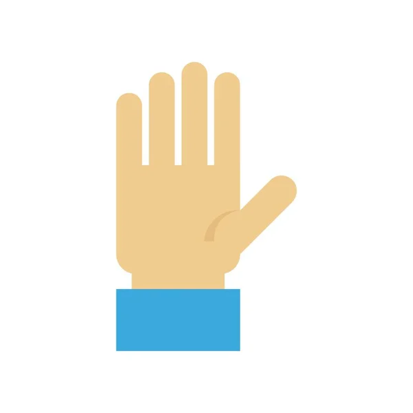 Raising Hand Vector Back School Flat Style Icon — Stock Vector