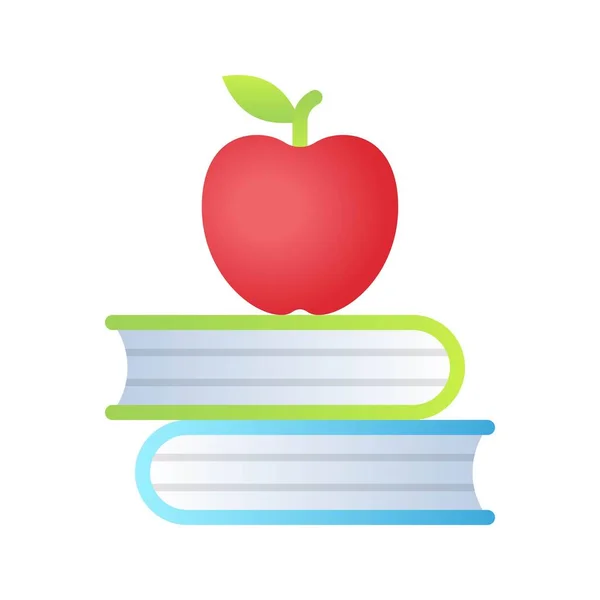 Apple Book Vector Back School Gradient Design — стоковий вектор