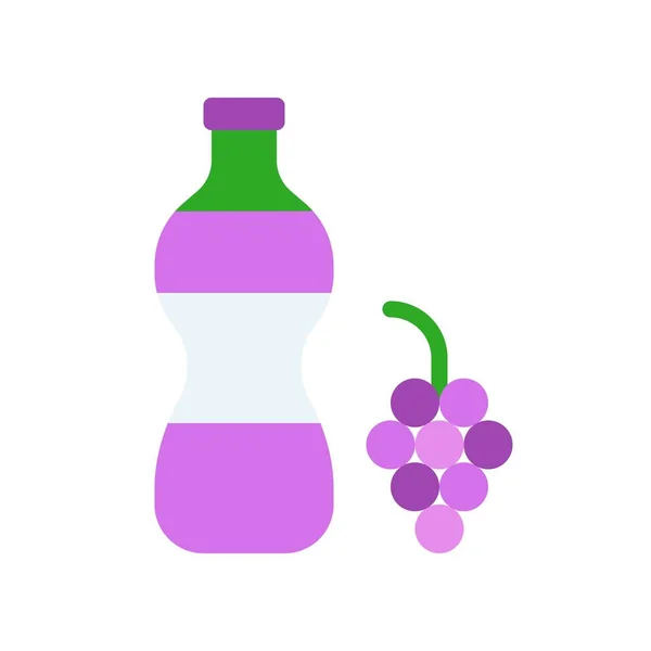 Ilustración Del Vector Jugo Uva Icono Diseño Plano Bebidas — Vector de stock