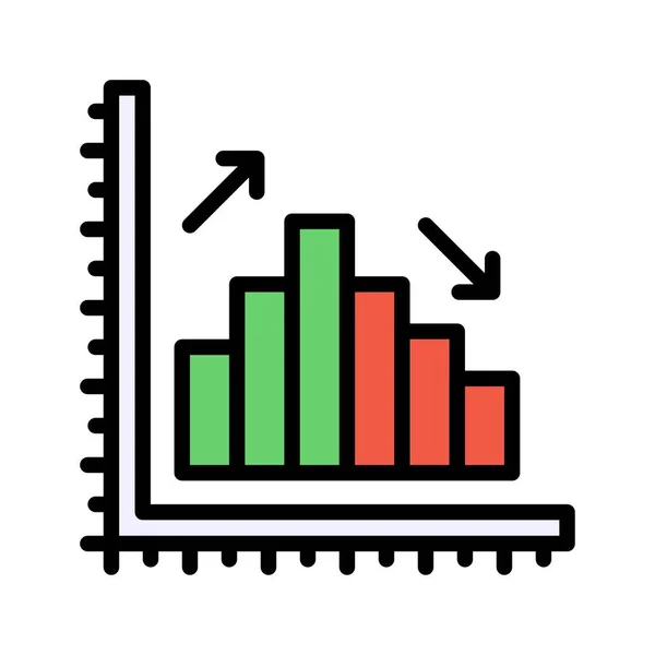 景気後退関連のグラフと編集可能なストロークのグラフ線ベクトルの矢印 — ストックベクタ
