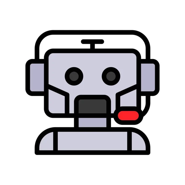 Robot Vector Robótica Relacionados Con Icono Estilo Lleno — Archivo Imágenes Vectoriales