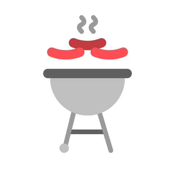 Barbecue Grill Vector Barbecue Gerelateerde Platte Ontwerp Icoon — Stockvector