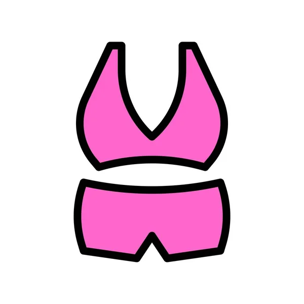 Bikini Lingerie Διανυσματική Απεικόνιση Γεμισμένο Σχέδιο Επεξεργάσιμο Εικονίδιο Περίγραμμα — Διανυσματικό Αρχείο