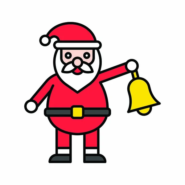 Cloches Dans Les Mains Père Noël Liés Joyeux Vecteurs Noël — Image vectorielle
