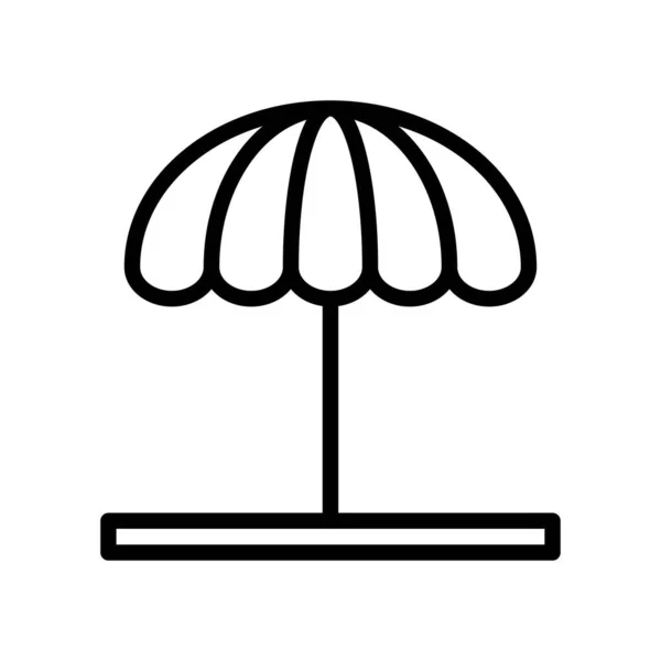 Plage Été Parasol Plage Lié Aux Vacances Avec Vecteur Stand — Image vectorielle