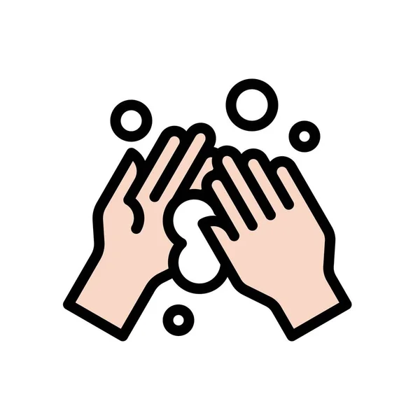 Πλυντήρια Χεριών Hygiene Filled Style Icon Επεξεργάσιμο Εγκεφαλικό Επεισόδιο — Διανυσματικό Αρχείο