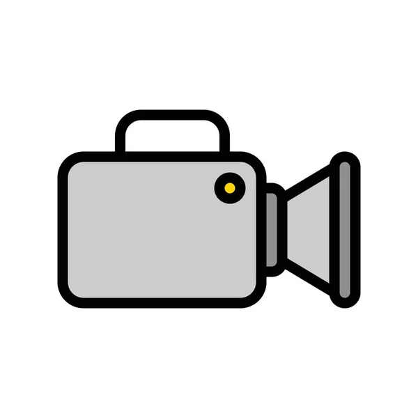 ビデオカメラベクトル ソーシャルメディアの記入スタイル編集可能なストロークアイコン — ストックベクタ