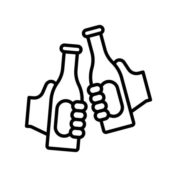Cheers Vecteur Été Partie Liée Icône Style Ligne — Image vectorielle