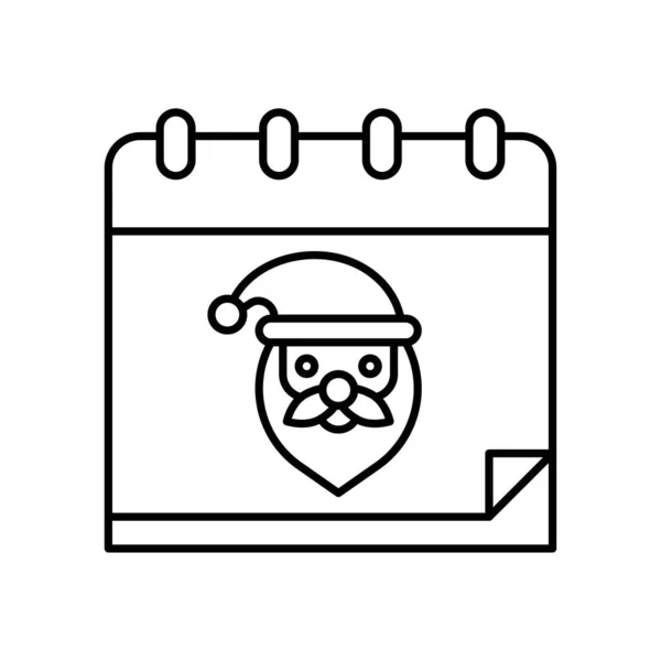 Calendriers Santa Sourire Visages Vecteurs Dans Style Linéaire — Image vectorielle
