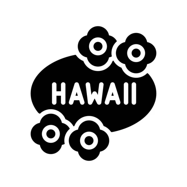 Hawaii Ikon Relaterade Hawaii Styrelser Med Blommor Och Skriven Text — Stock vektor