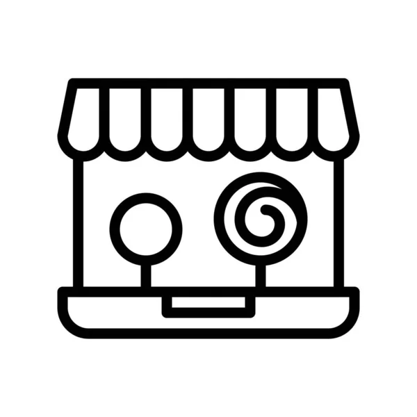 Boutique Ligne Illustration Vectorielle Isolated Line Design Icon — Image vectorielle