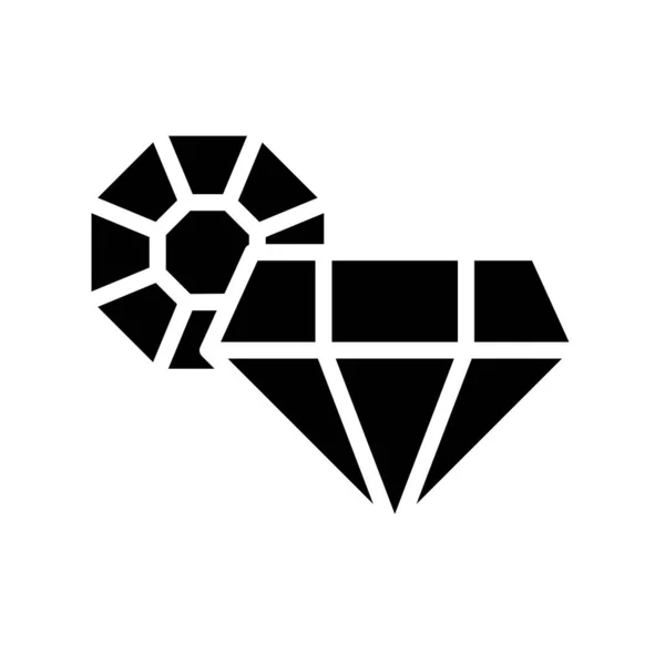 宝石ベクトル図 孤立した固体設計アイコン — ストックベクタ