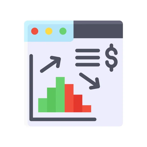 Gazdasági Recesszióval Kapcsolatos Honlap Grafikon Dollárjel Vektorokkal Lapos Stílusban — Stock Vector