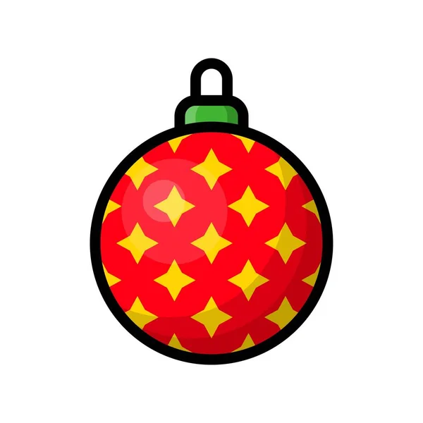 Bola Navidad Colorida Aislada Sobre Fondo Blanco — Vector de stock