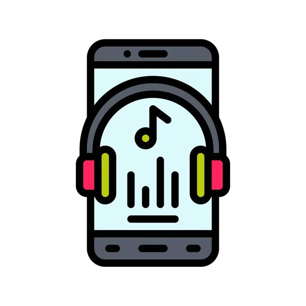Alkalmazás Ikonok Set Kapcsolódó Mobiltelefon Képernyő Fejhallgató Gombok Vektorok Szerkeszthető — Stock Vector