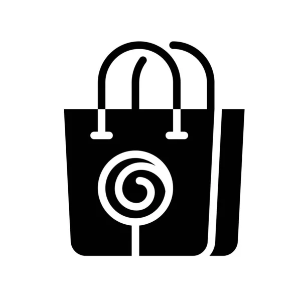 Ilustración Vector Bolsa Compras Icono Diseño Sólido Aislado — Archivo Imágenes Vectoriales